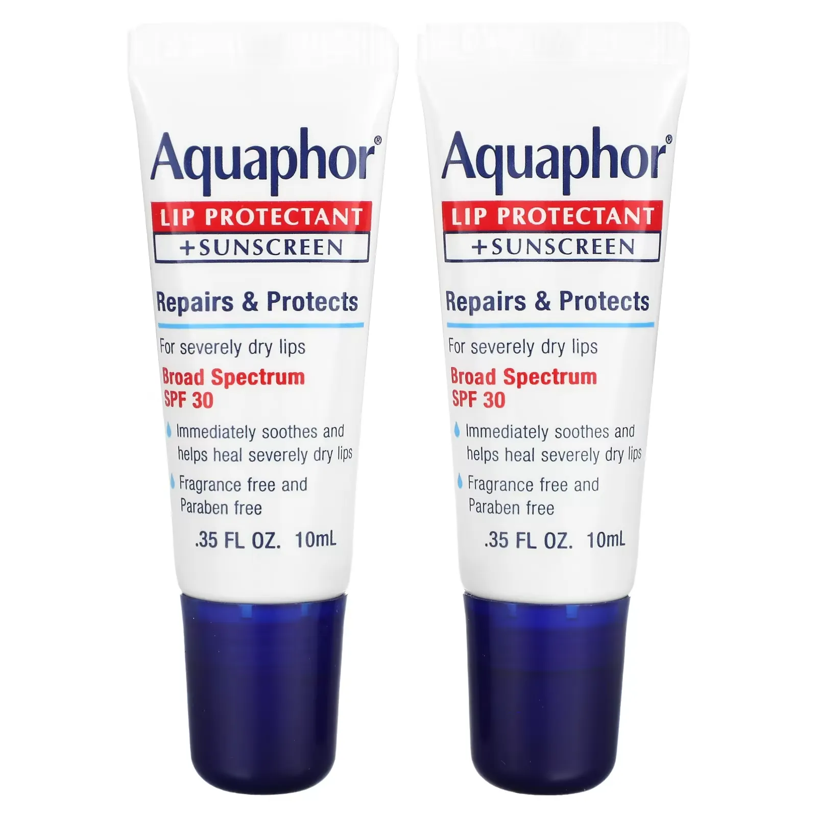 Lip Protectant + Sunscreen, SPF 30, 2 Tubes, 0.35 fl oz (10 ml) Each