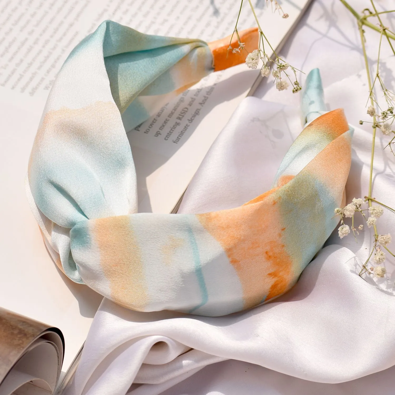 Joker & Witch Pastel Pop Orange Blue Knot Headband For Women