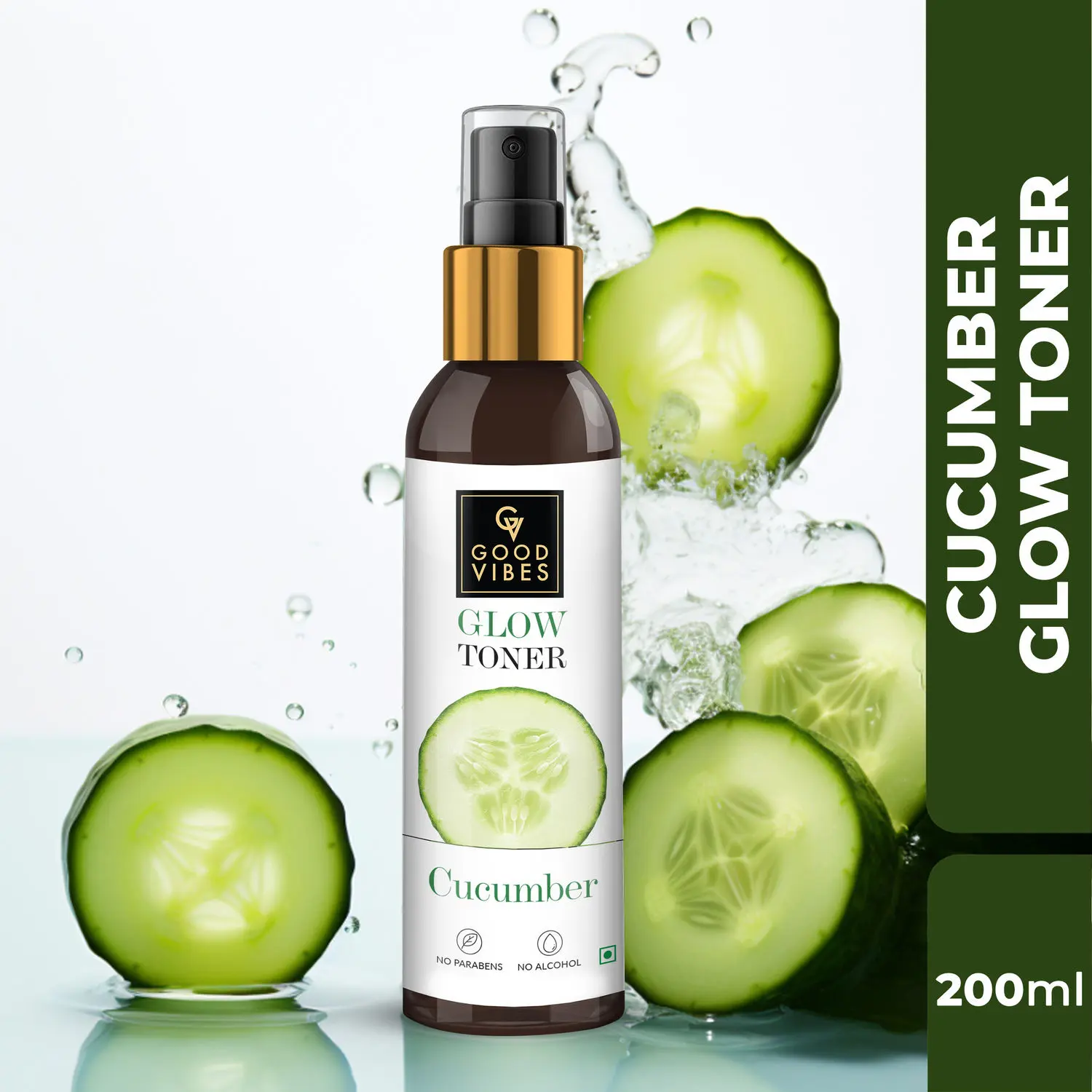 Good Vibes Cucumber Glow Toner | Hydrating, Minimizes Pores | With Liquorice | No Parabens, No Alcohol, No Sulphates, No Animal Testing (200 ml)