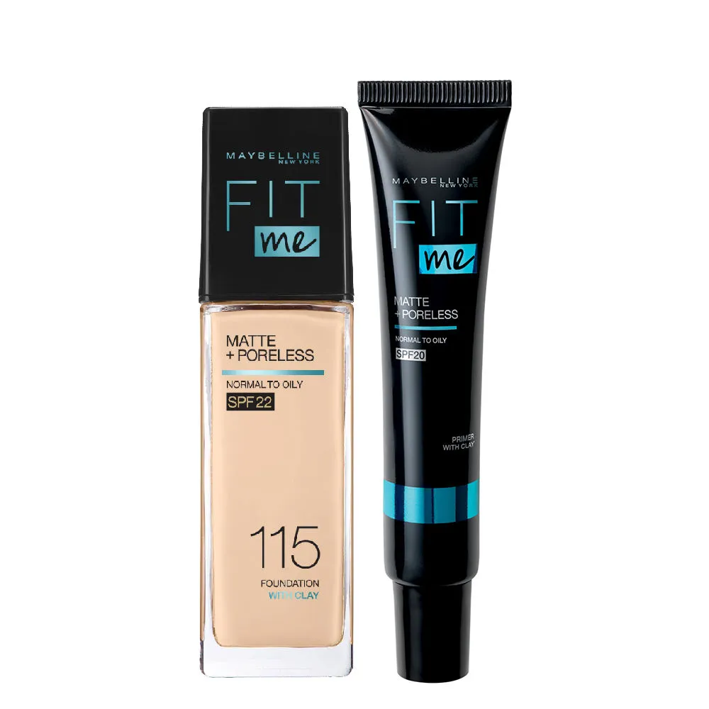 Maybelline New York Fit Me Regime Kit- Fit Me Matte & Poreless Primer + Fit Me Foundation