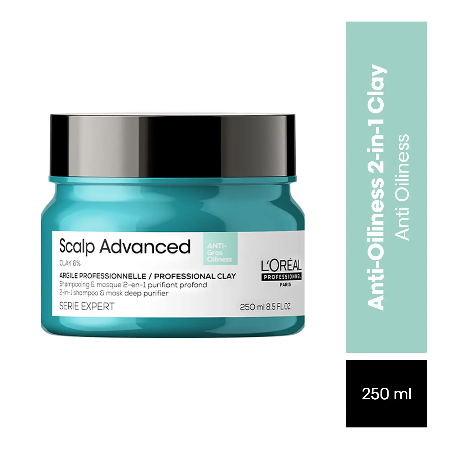 L'Oreal Professionnel Scalp Advanced Anti-Oiliness 2-In-1 Deep Purifier Clay | For Oily Hair (250 Gm)