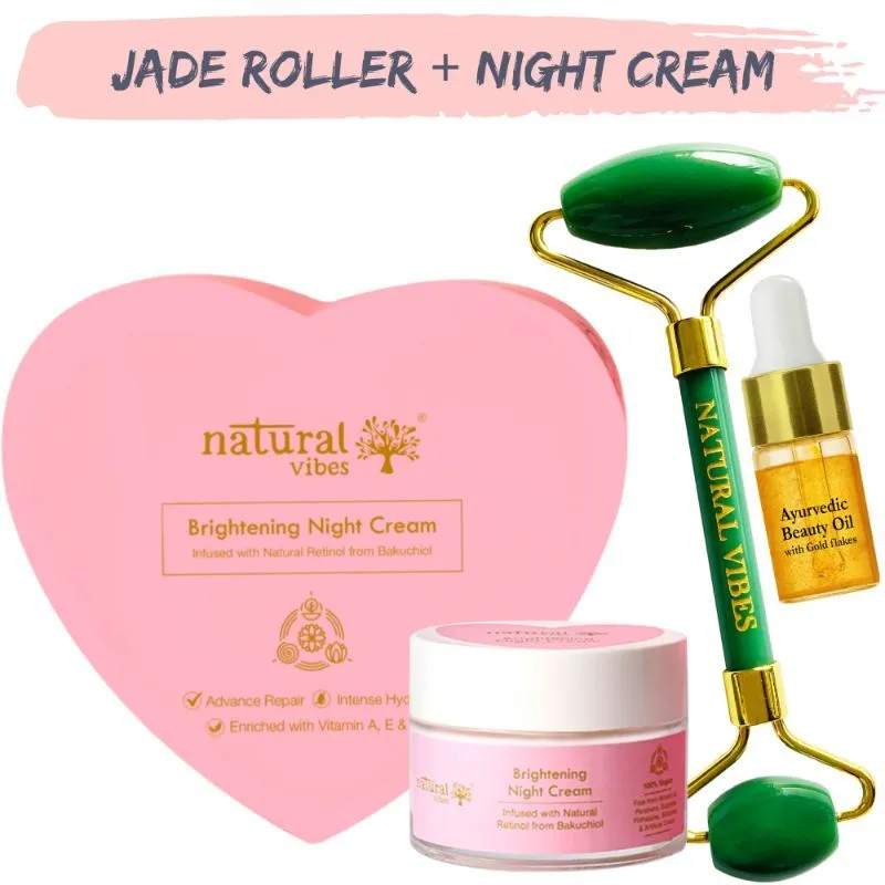 Natural Vibes Night Cream with Natural Retinol + Jade Face Roller