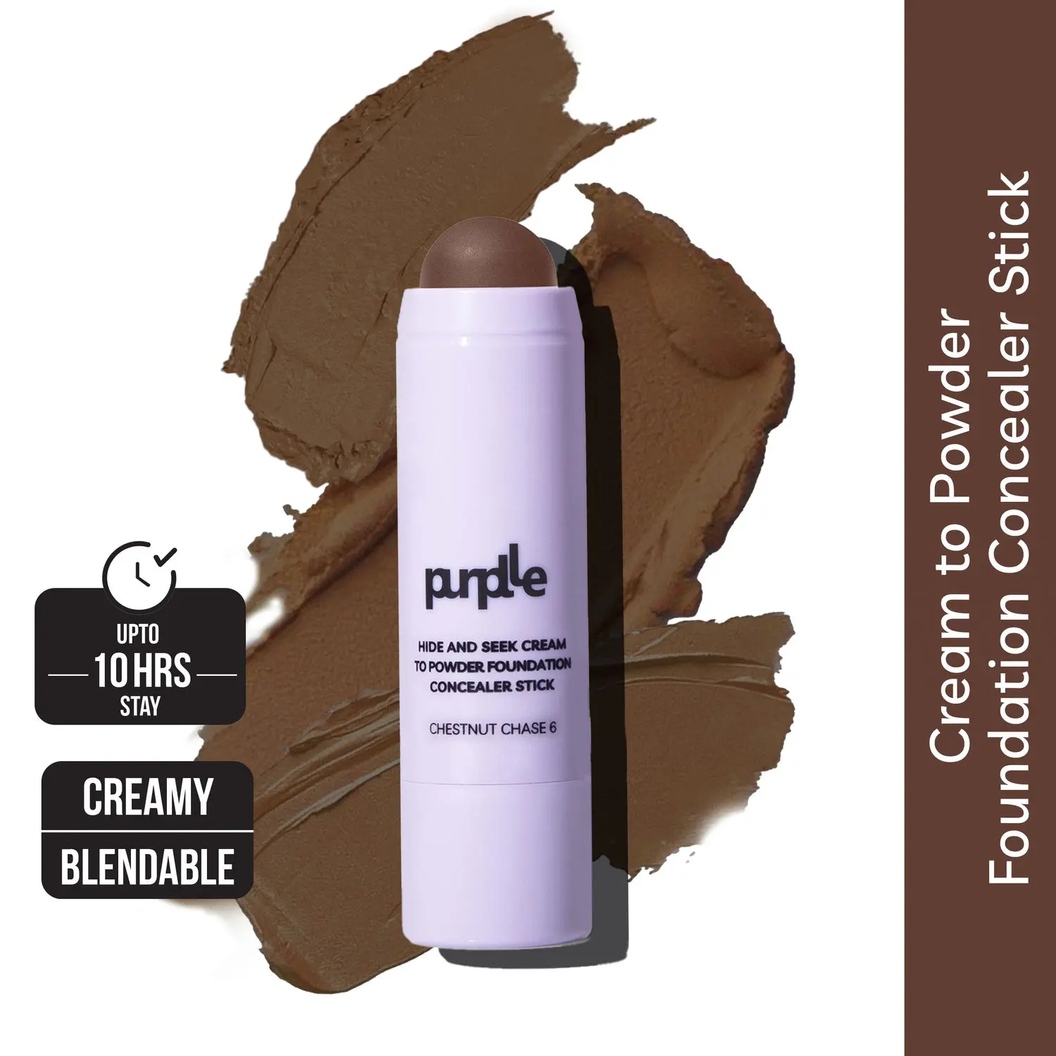 Purplle Foundation Concealer Stick - Cream to Powder - Chestnut Chase 6