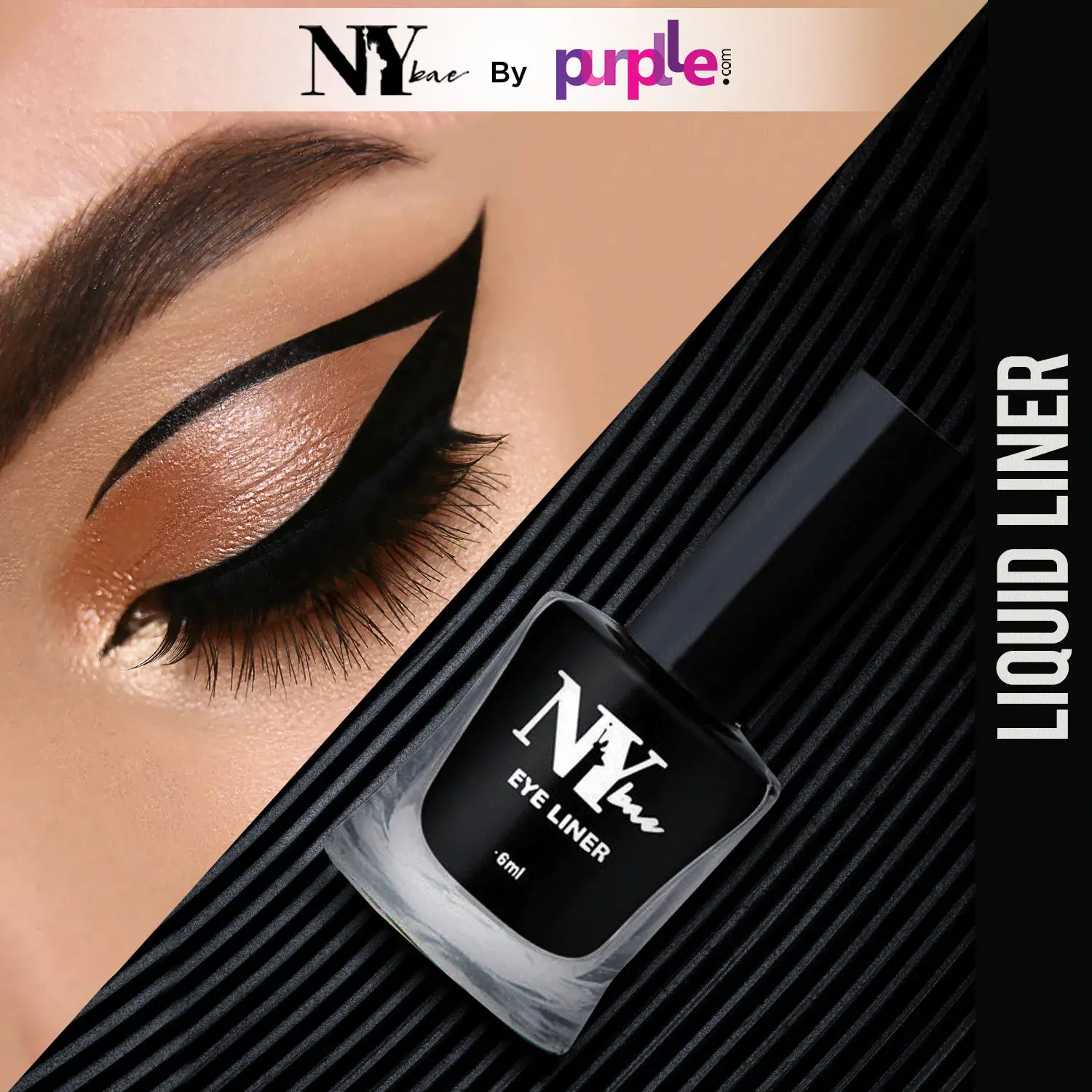 NY Bae Skeyeliner | Liquid Eyeliner | Black Matte | Intense Pigmentation | Long Lasting | One Stroke Application (6 ml)