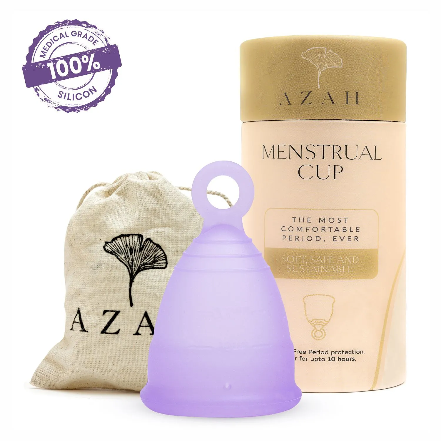 Azah Menstrual Cup For Women With Integrated Pull Out Ring - Size Small