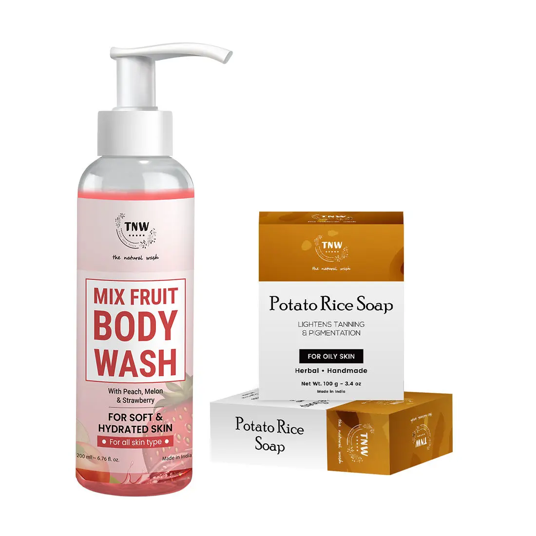 Combo of 2- Mix Fruit Body Wash 200ml + Potato Rice Soap 100gm