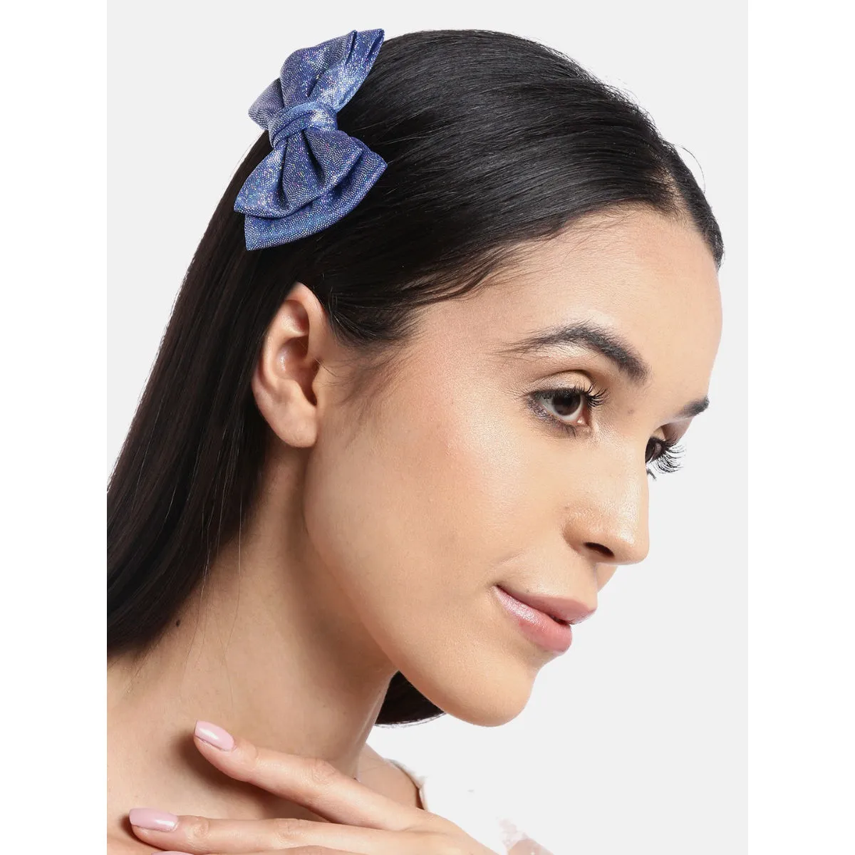 Blueberry Unicorn Iridescent Glitter Hair Bow Clip