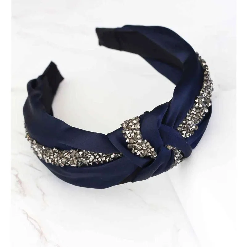 Bellofox Navy Blue Embellished Hairband