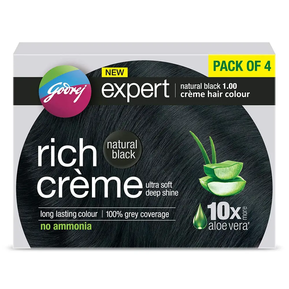 Godrej Expert Creme Natural Black - Pack of 4