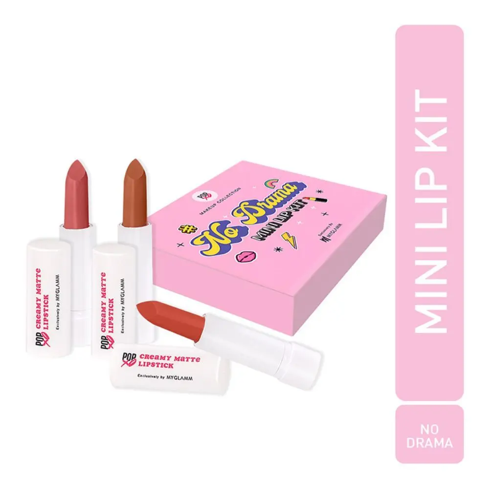 MyGlamm POPxo Makeup Collection - No Drama - Mini Lip Kit-No Drama (3X2.5 g)
