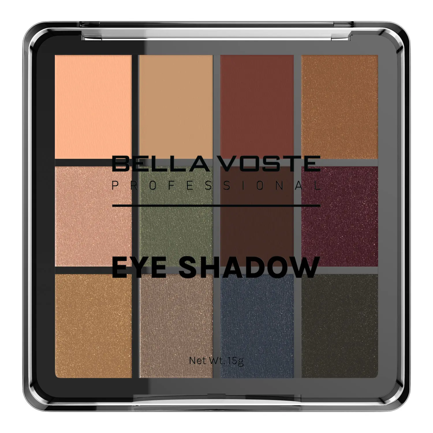 Bella Voste Professional Eyeshadow - 12 in 1 Mesmerizing Colors Palette | Nude , Matte , Shimmer | Rich Colour | High Pigmentation - BVES103 (15 g)