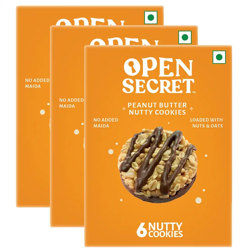 Open Secret Nutty Cookies,  6 Cookie(s)/Pack  Peanut Butter Pack of 3