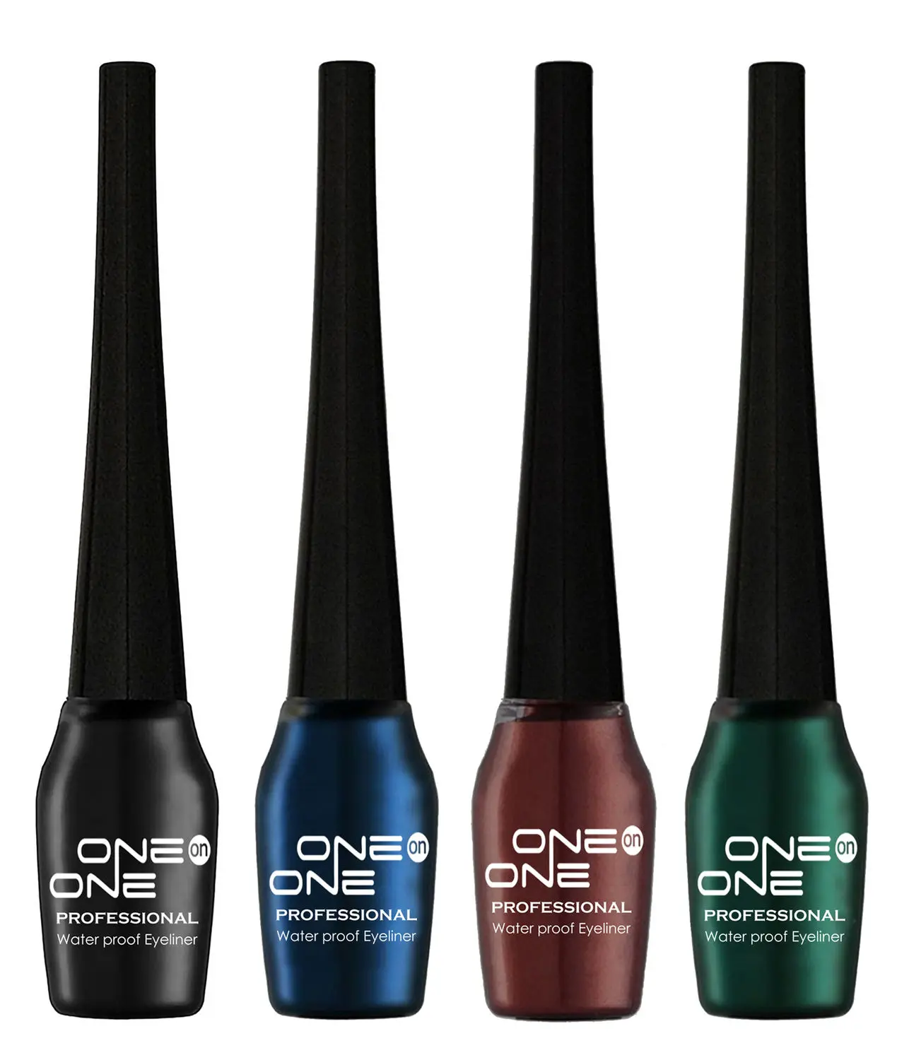 ONE on ONE Waterproof Eyeliner, Set of 4 (Black, Blue, Brown, Green)