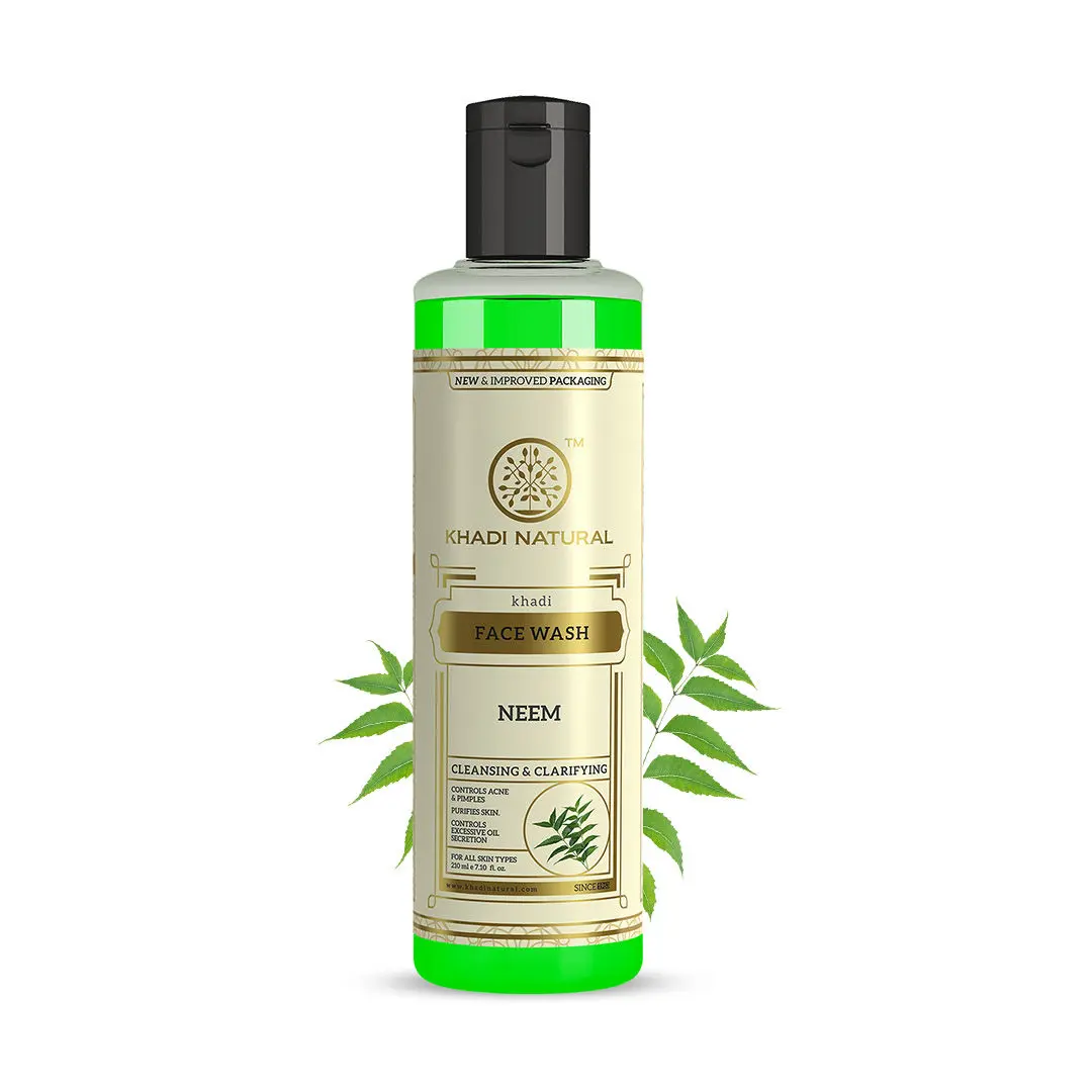 Khadi Natural Neem Herbal Face Wash| Removes Dirt, Oil & Impurities - (210ml)