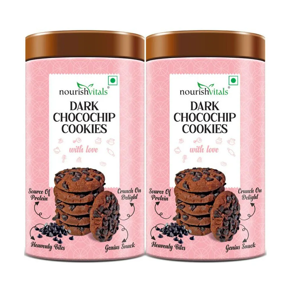 Nourish Vitals Dark Chocochip Chocolate Cookies - Pack Of 2