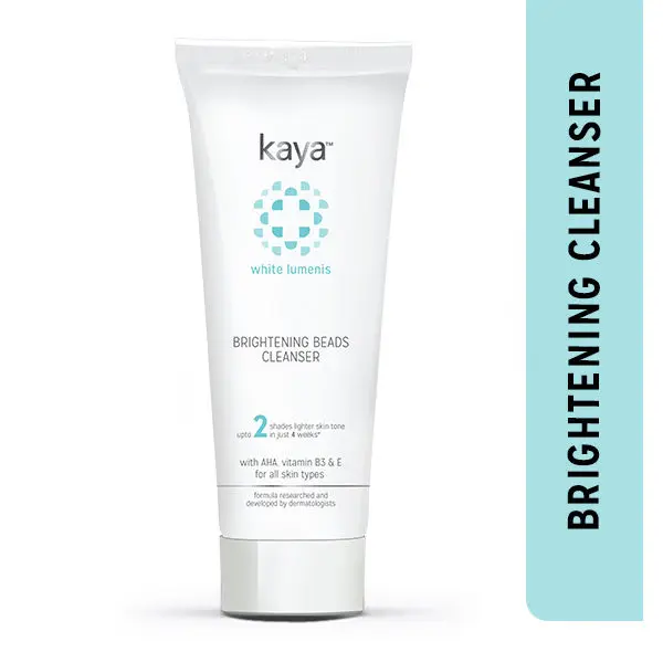 Kaya Brightening Beads Cleanser With AHA Niacinamide Vitamin E daily use exfoliating & brightening face wash all skin types 50 ml