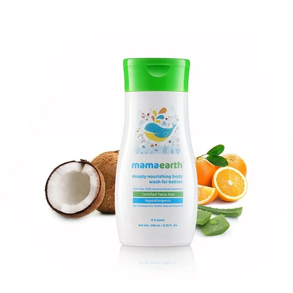 Mamaearth Deeply Nourishing Wash For Babies (200 Ml, 0-5 Yrs)