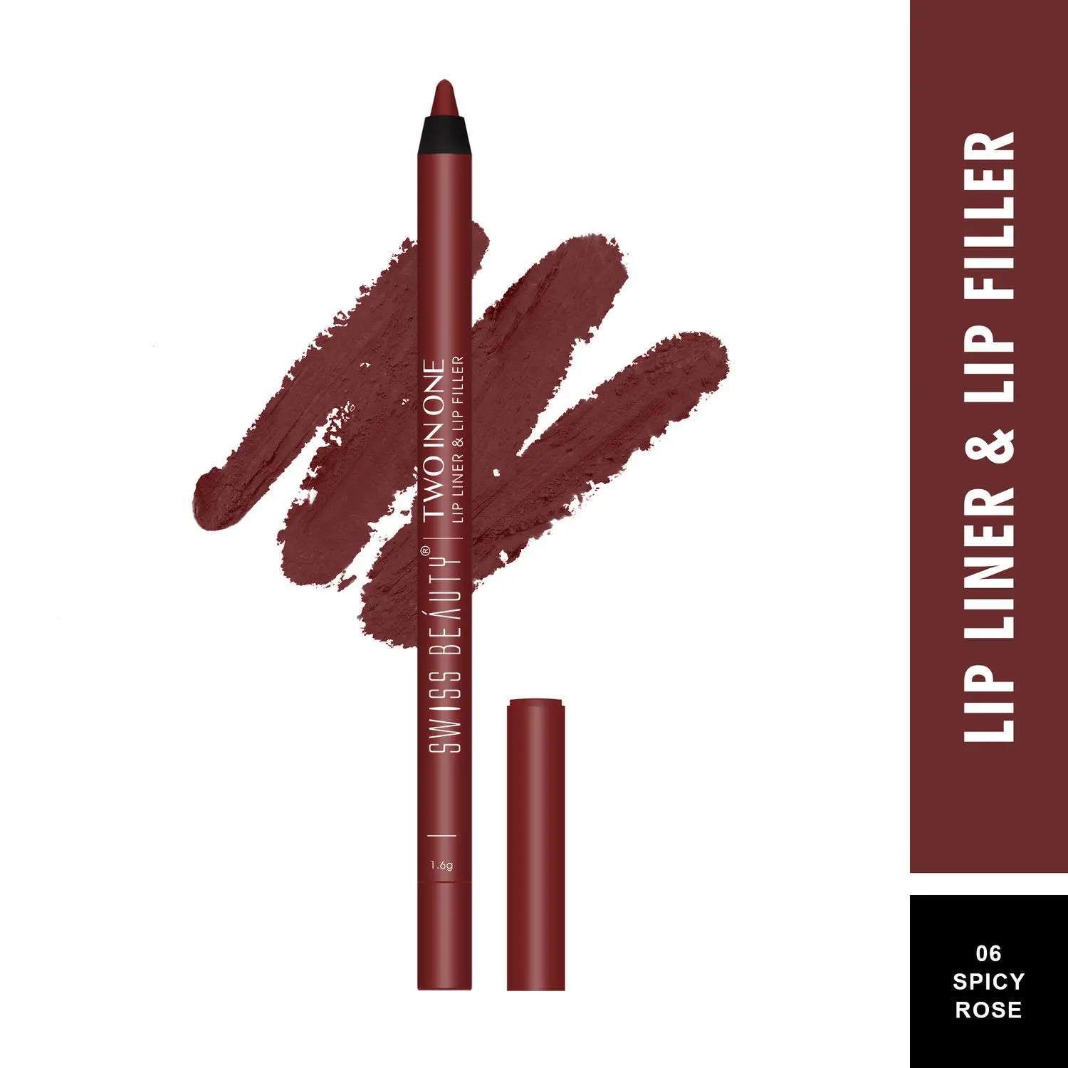 Swiss Beauty Two in One Lip Liner & Lip Filler Spicy Rose 06