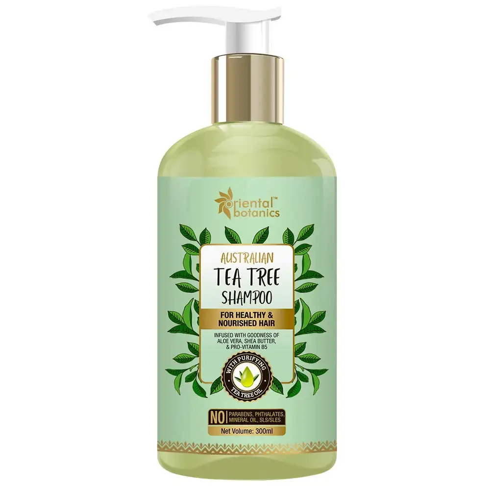 Oriental Botanics Australian Tea Tree Hair Shampoo,  300 ml  with  Aloe Vera, Shea Butter - for Healthy and Nourished Hair