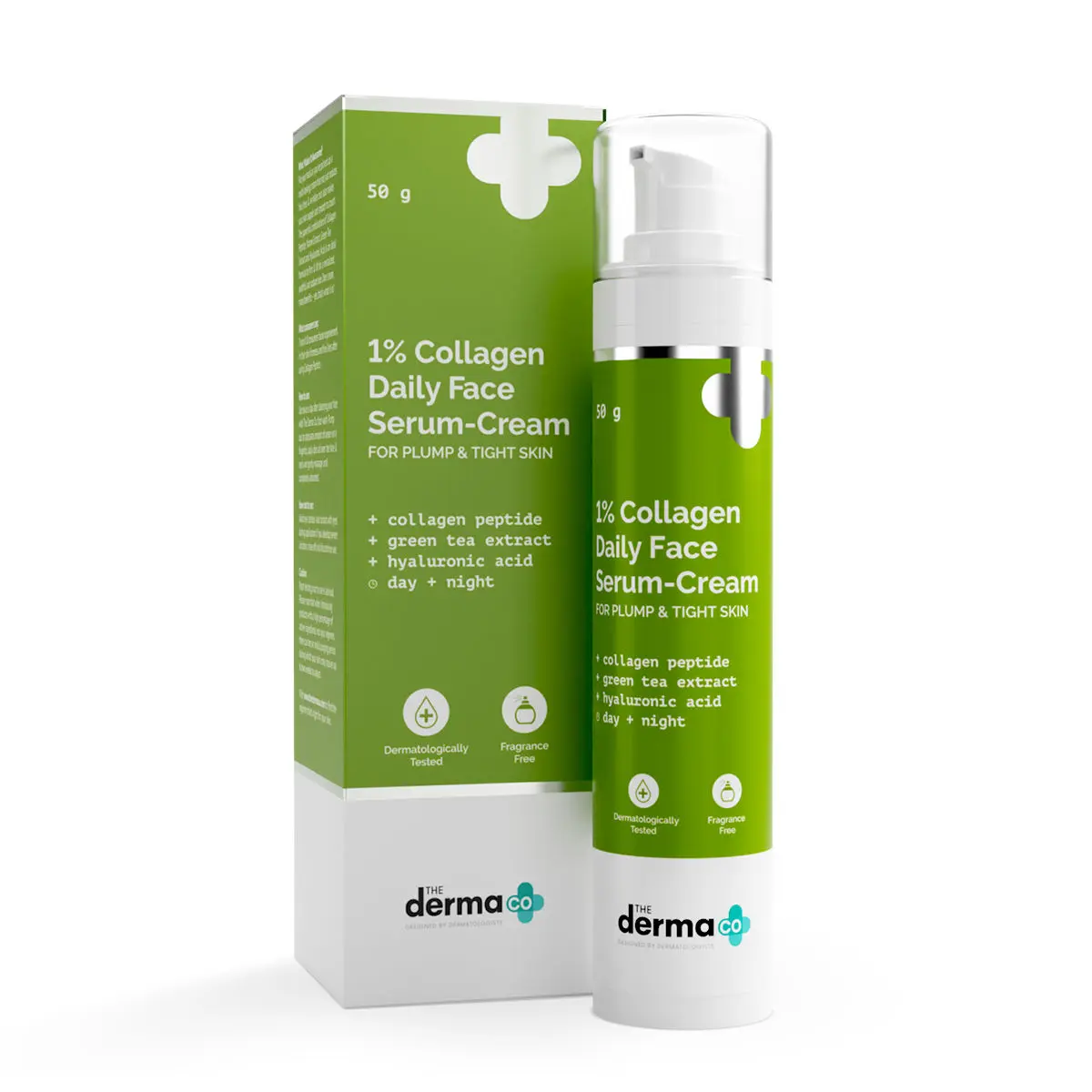 The Derma co.1% Collagen Daily Face Serum-Cream with Green Tea & Hyaluronic Acid For Plump & Tight Skin (50 g)