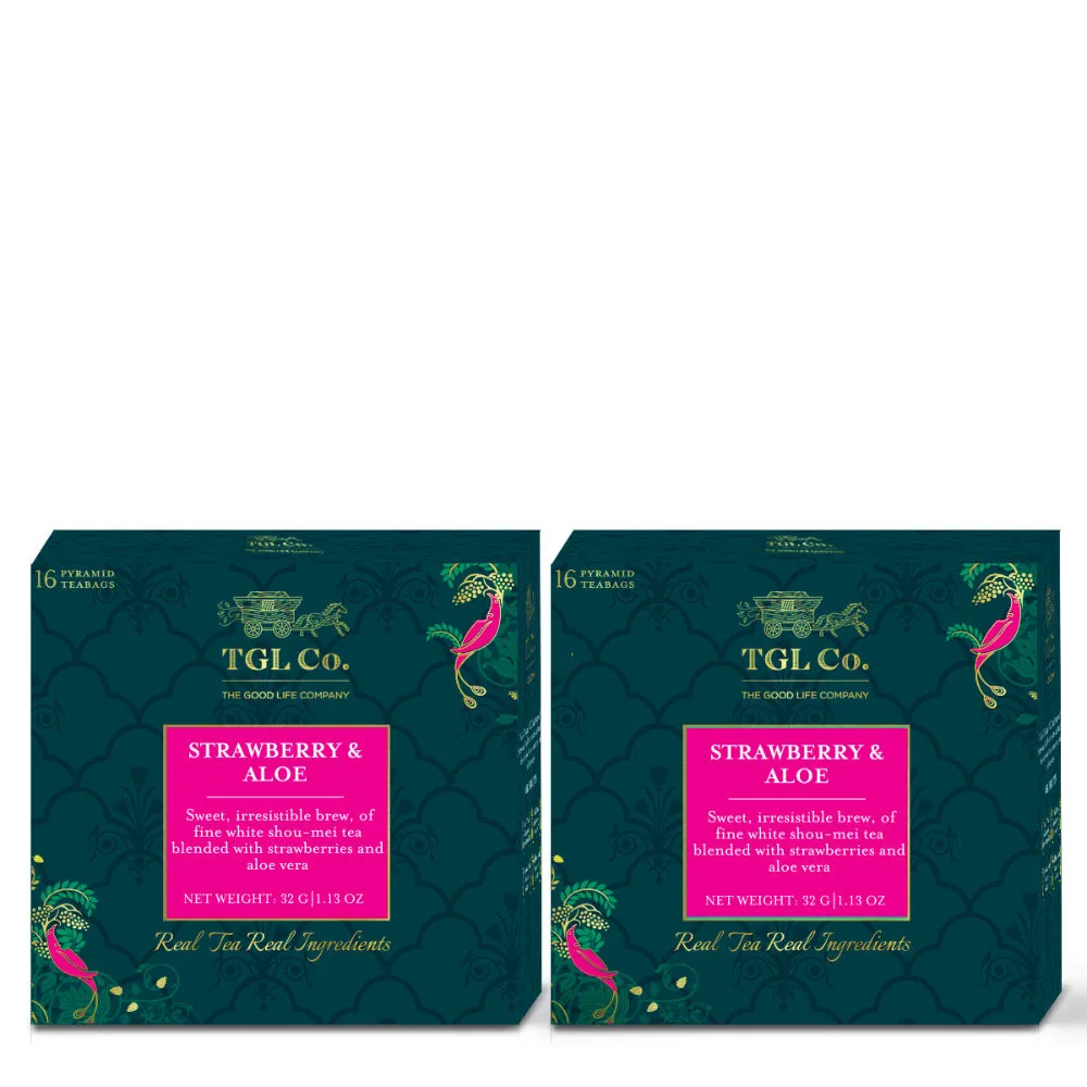 TGL Co. Strawberry Aloe White Tea Bags - Pack Of 2