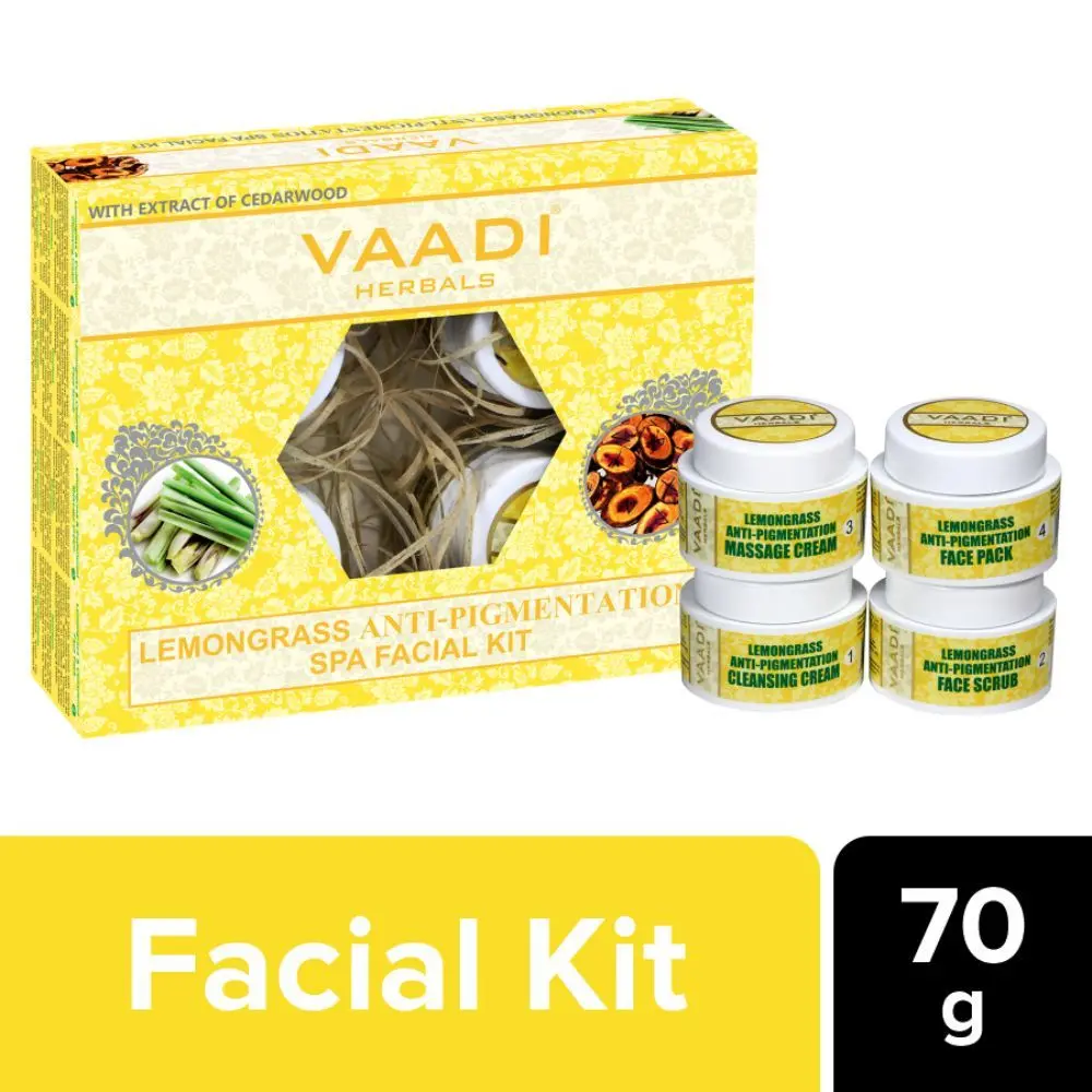 Vaadi Herbals Lemongrass Anti-Pigmentation Spa Facial Kit With Cedarwood Extract (70 g)