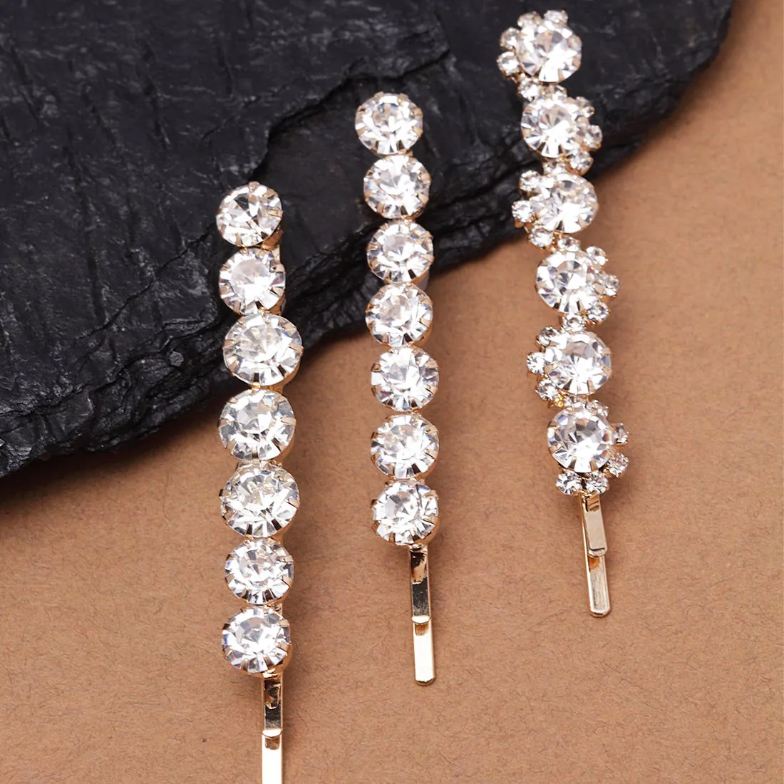 Ferosh Rhinestones Hairpin - Set Of 3