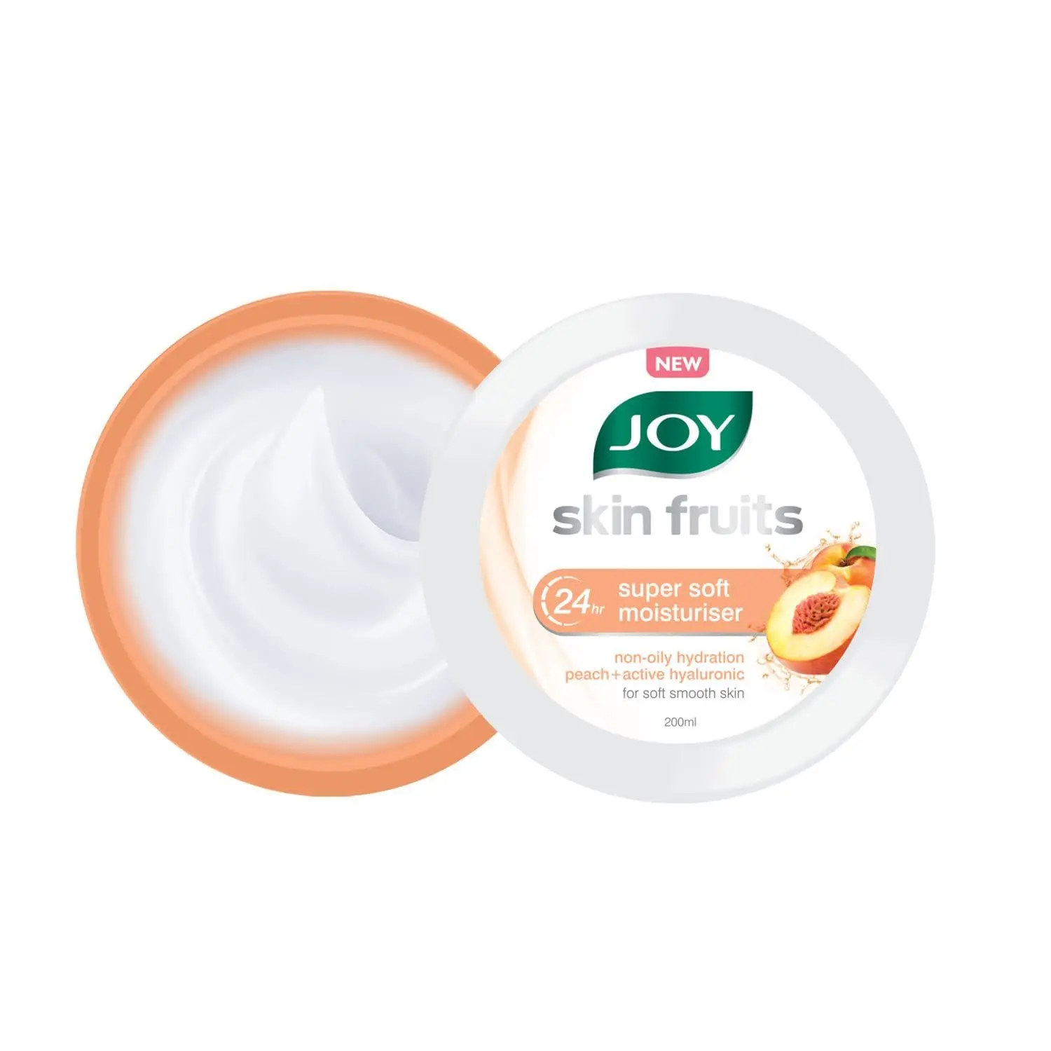 Joy Skin Fruits 24hr Super Soft Moisturiser with Peach & Active Hyaluronic (200 ml)