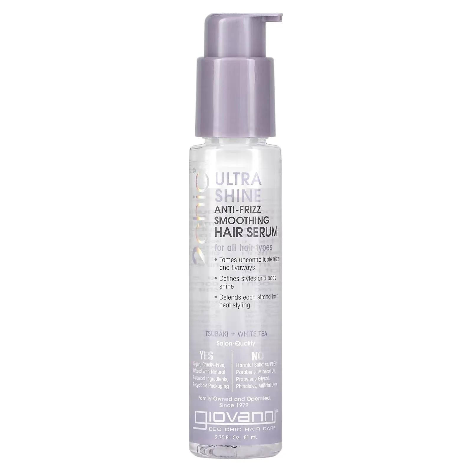 2Chic, Ulra Shine Anti-Frizz Smoothing Hair Serum, Tsubaki +White Tea, 2.75 fl oz (81 ml)