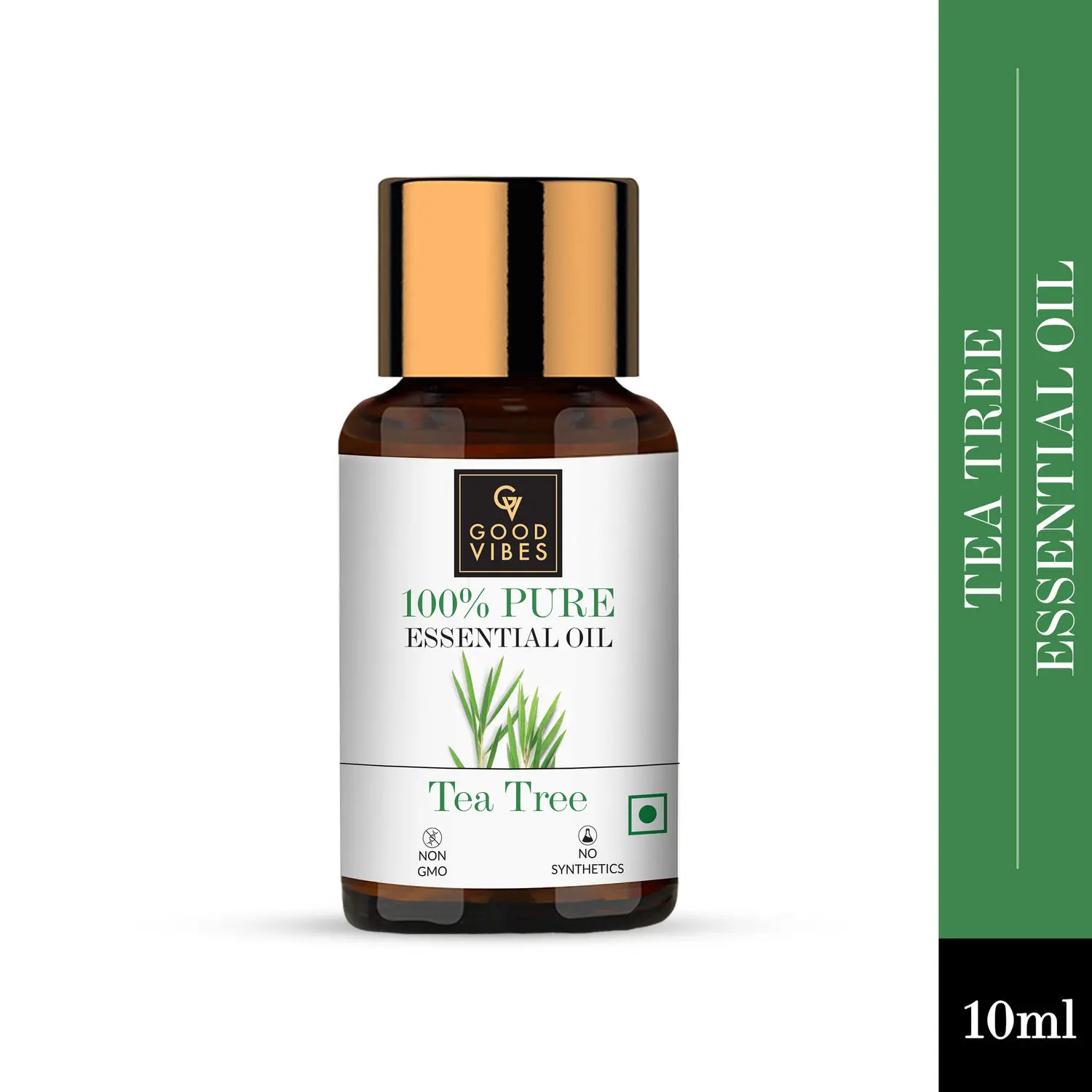 Good Vibes 100% Pure Tea Tree Essential Oil | Anti-Acne, Helps Clears Pimples | No Synthetics, 100% Natural, 100% Vegetarian (10 ml)