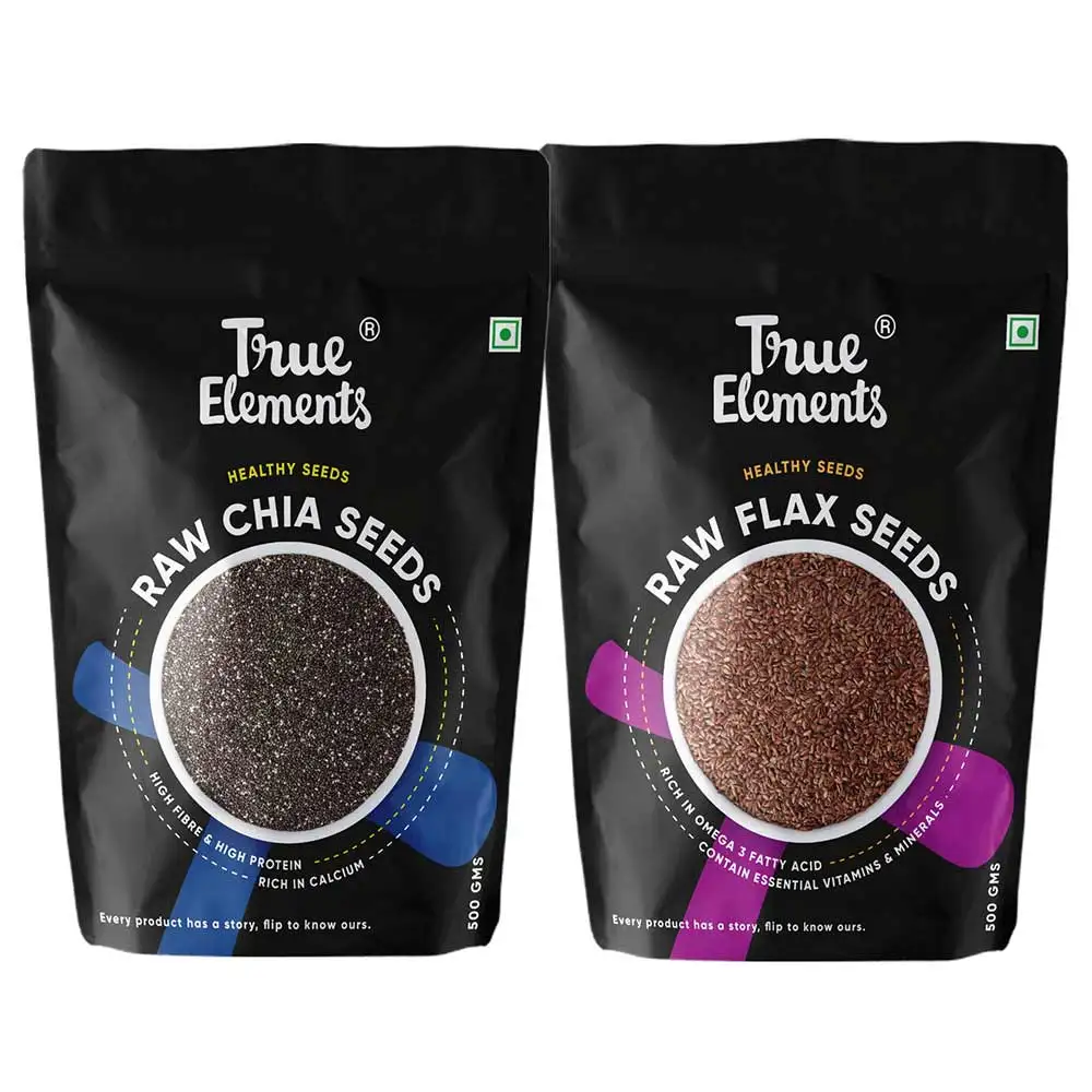 True Elements Chia and Flax Raw Seeds Combo,  Unflavoured  2 Piece(s)/Pack