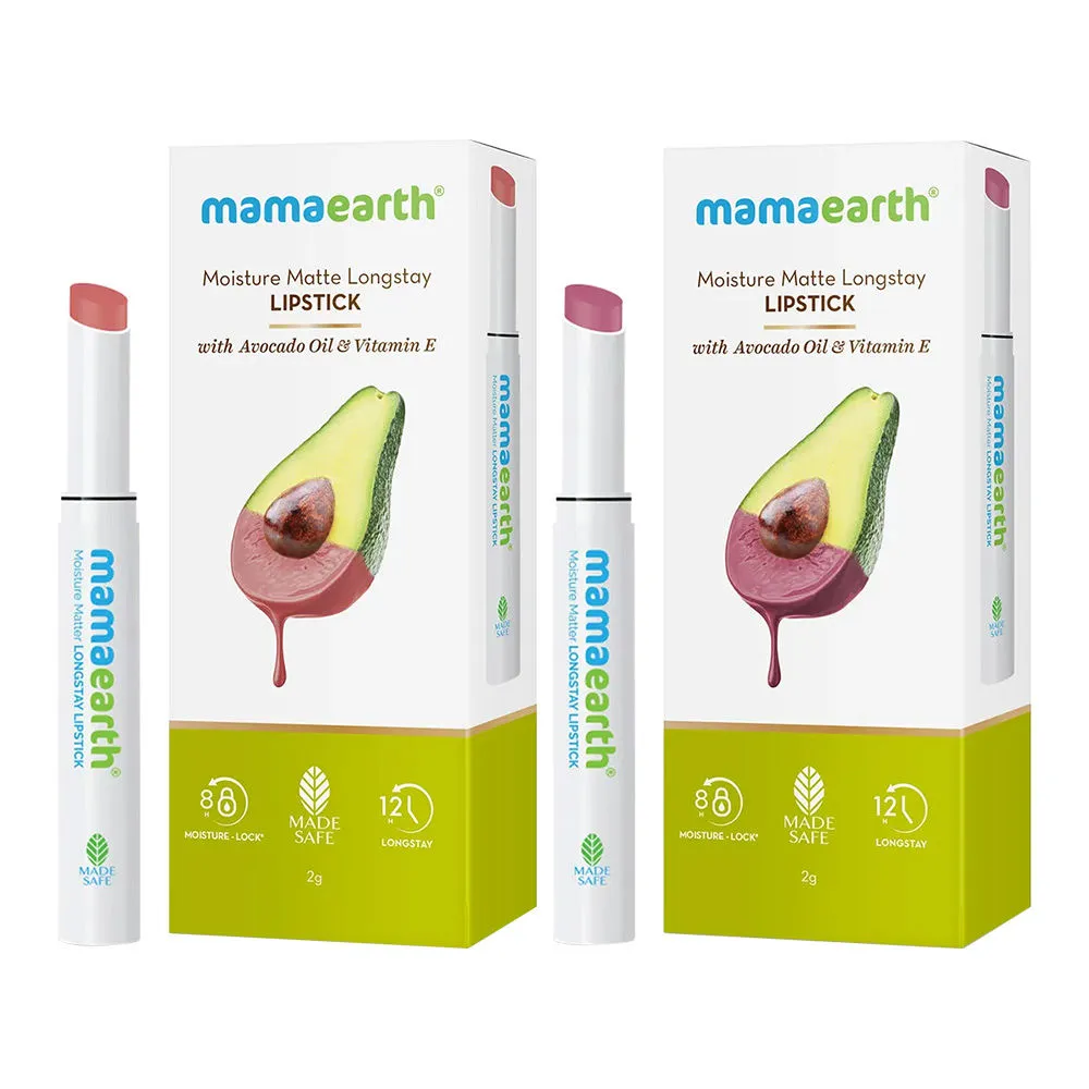 Mamaearth Moisture Matte Longstay Lipstick - Pink Tulip + Carnation Nude