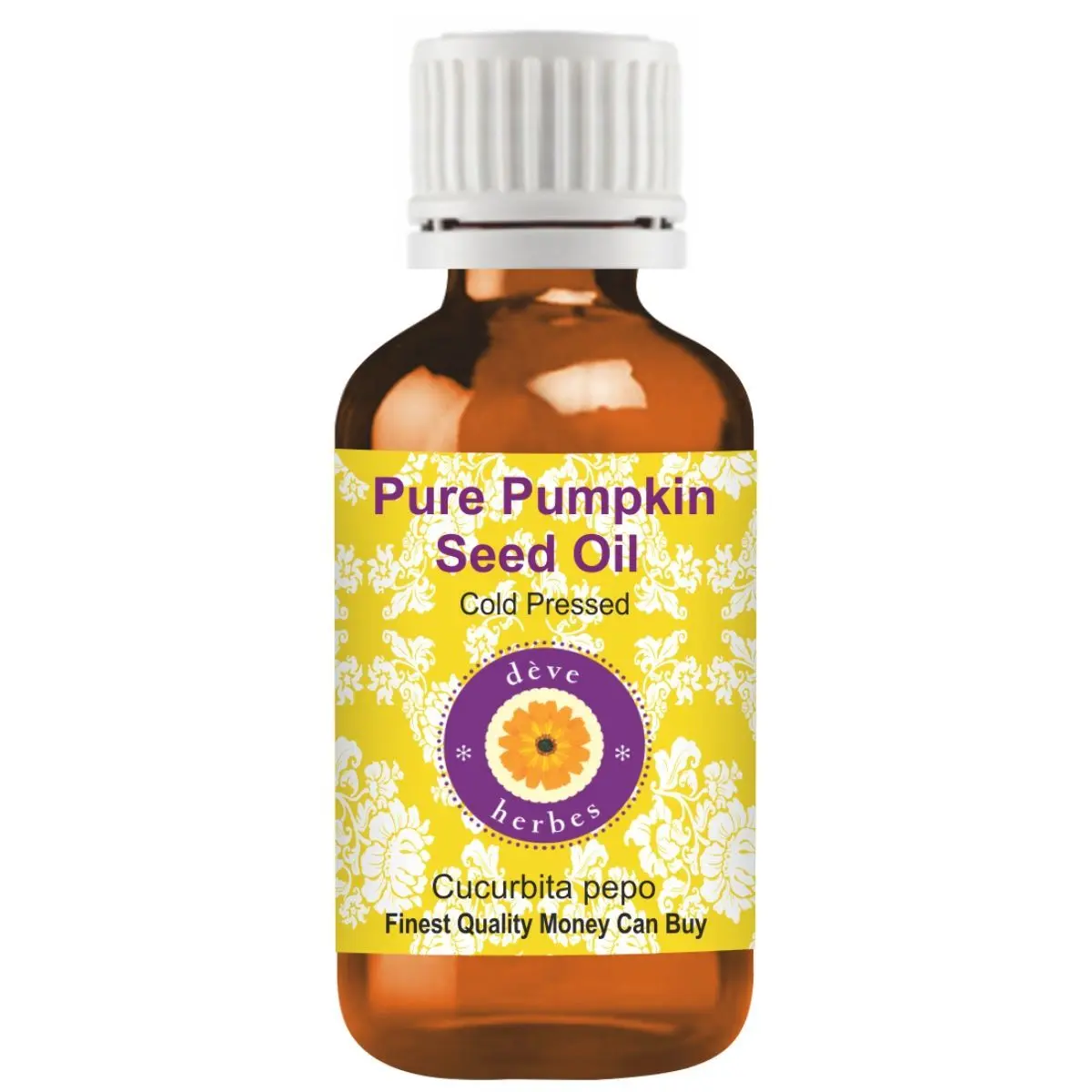 Deve Herbes Pure Pumpkin Seed Oil (Cucurbita pepo) Natural Therapeutic Grade Cold Pressed 10ml