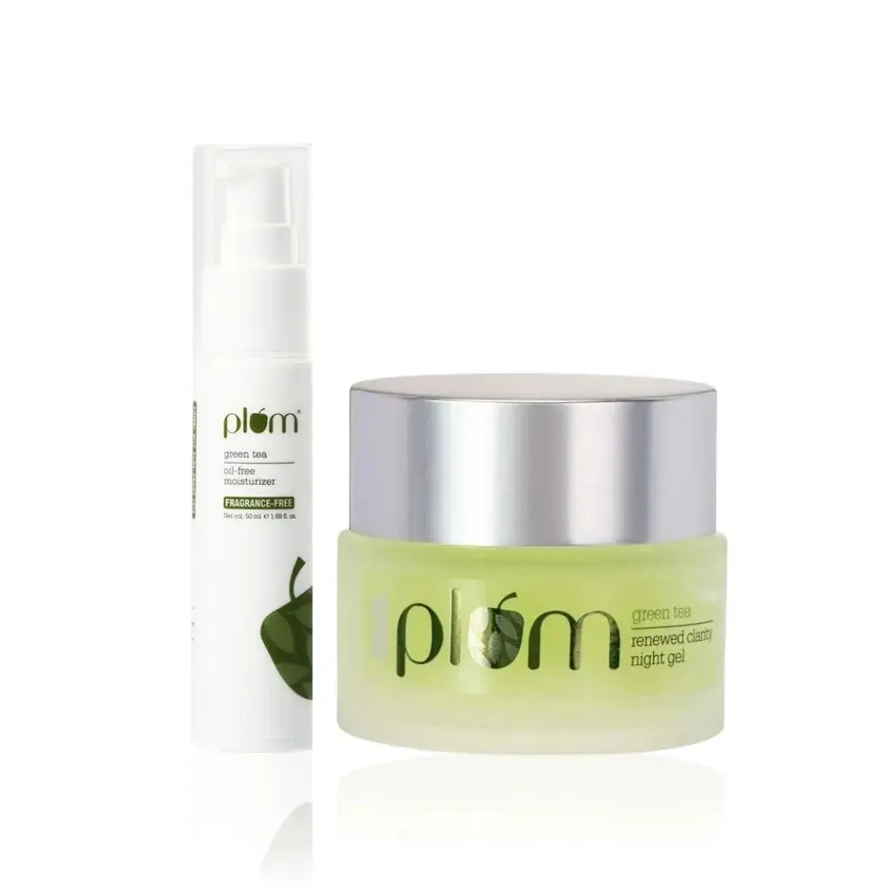 Plum Green Tea - Day & Night Oil-Free Moisturizer Duo | For all-day hydration | Paraben-Free