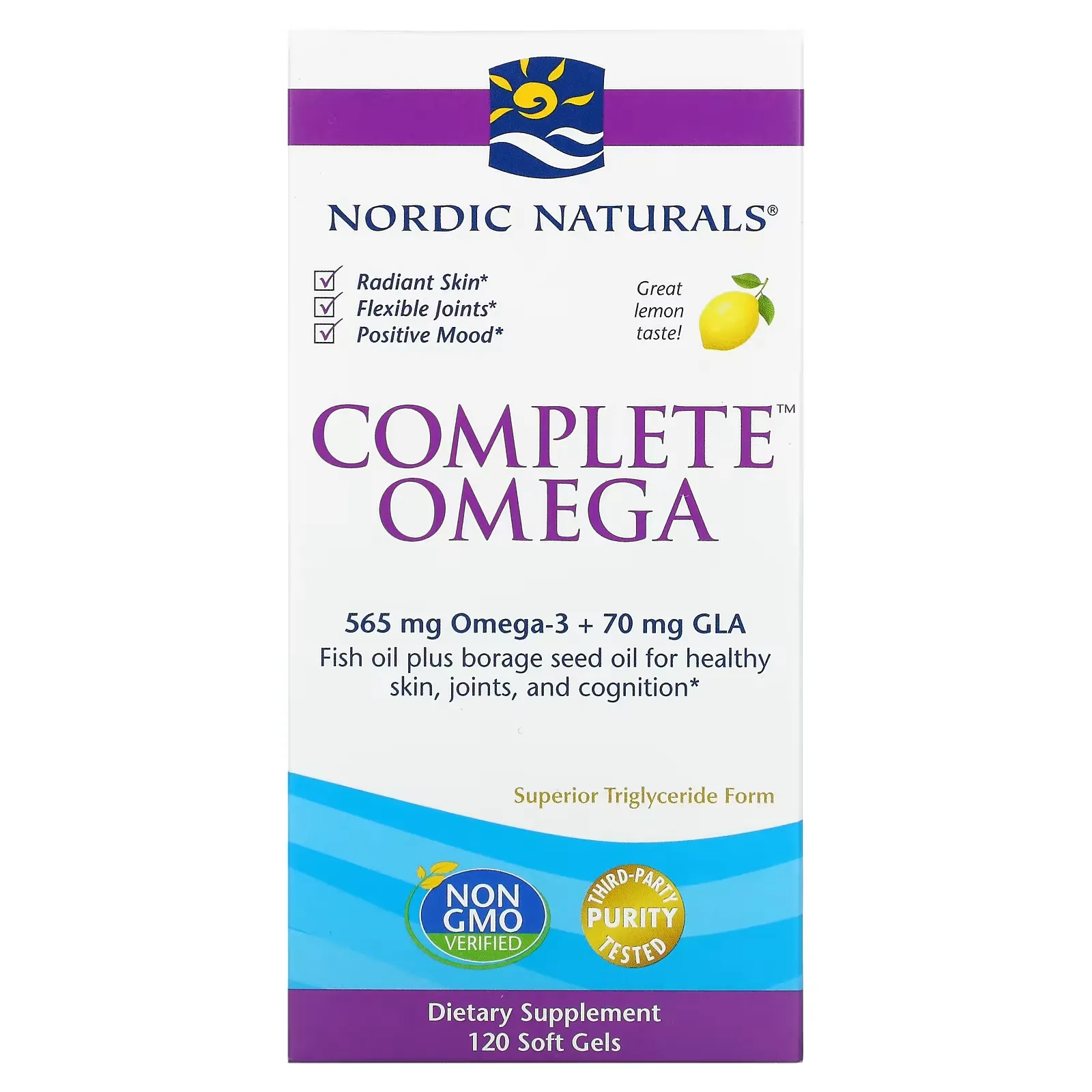 Complete Omega, Lemon, 282.5 mg, 120 Soft Gels