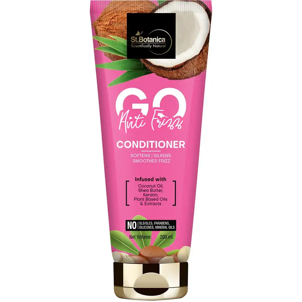 St.Botanica GO Anti-Frizz Hair Conditioner,  200 ml  with Coconut Oil, Shea Butter, Keratin