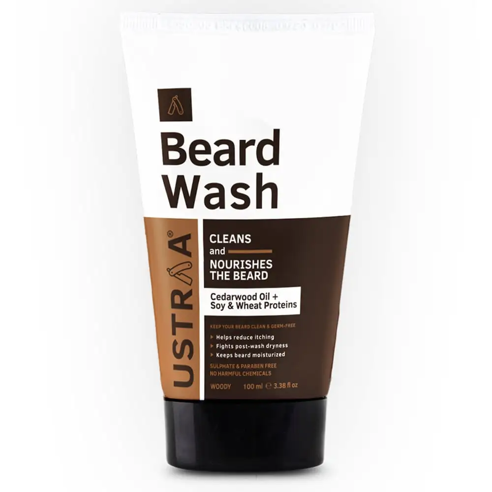 Ustraa Beard Wash Woody,  100 ml  Cleanse Repair and Strengthens