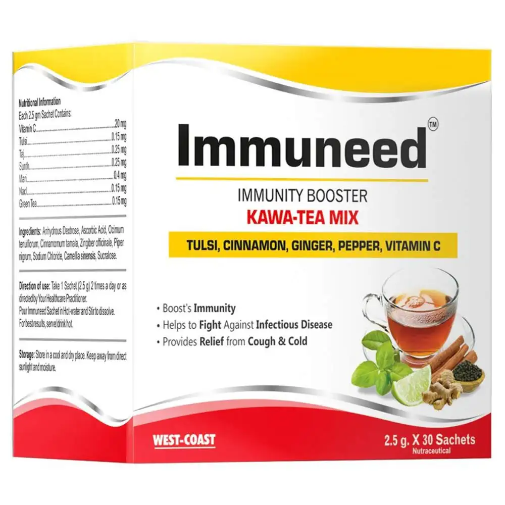 West Coast Immuneed Immunity Booster Kawa Tea Mix,  Natural  30 sachets/pack