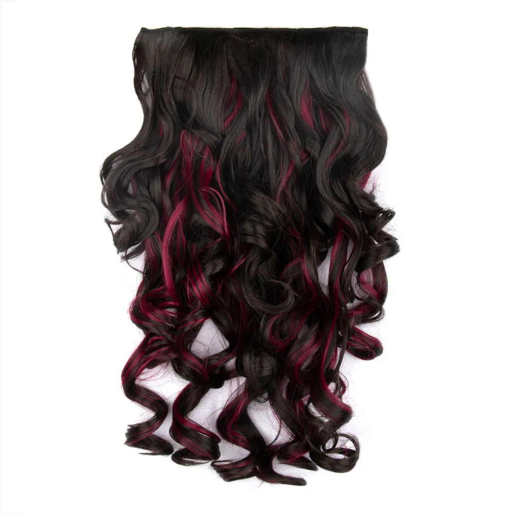 Streak Street Clip-in 18'' Step Curls Burgundy Extensions