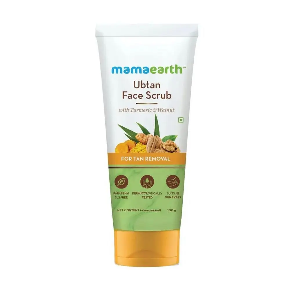 Mamaearth Ubtan Scrub For Face with Turmeric & Walnut for Tan Removal (100 g)