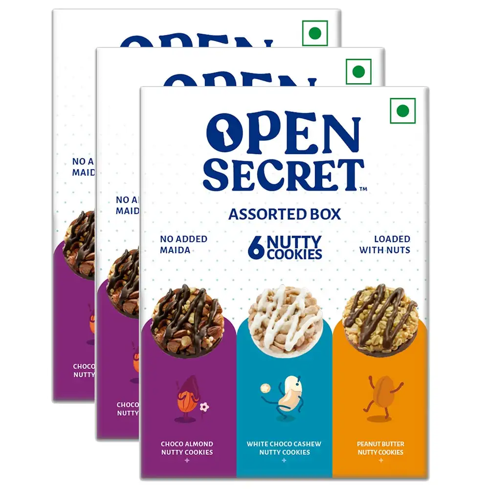 Open Secret Nutty Cookies,  6 Cookie(s)/Pack  Assorted Pack of 3