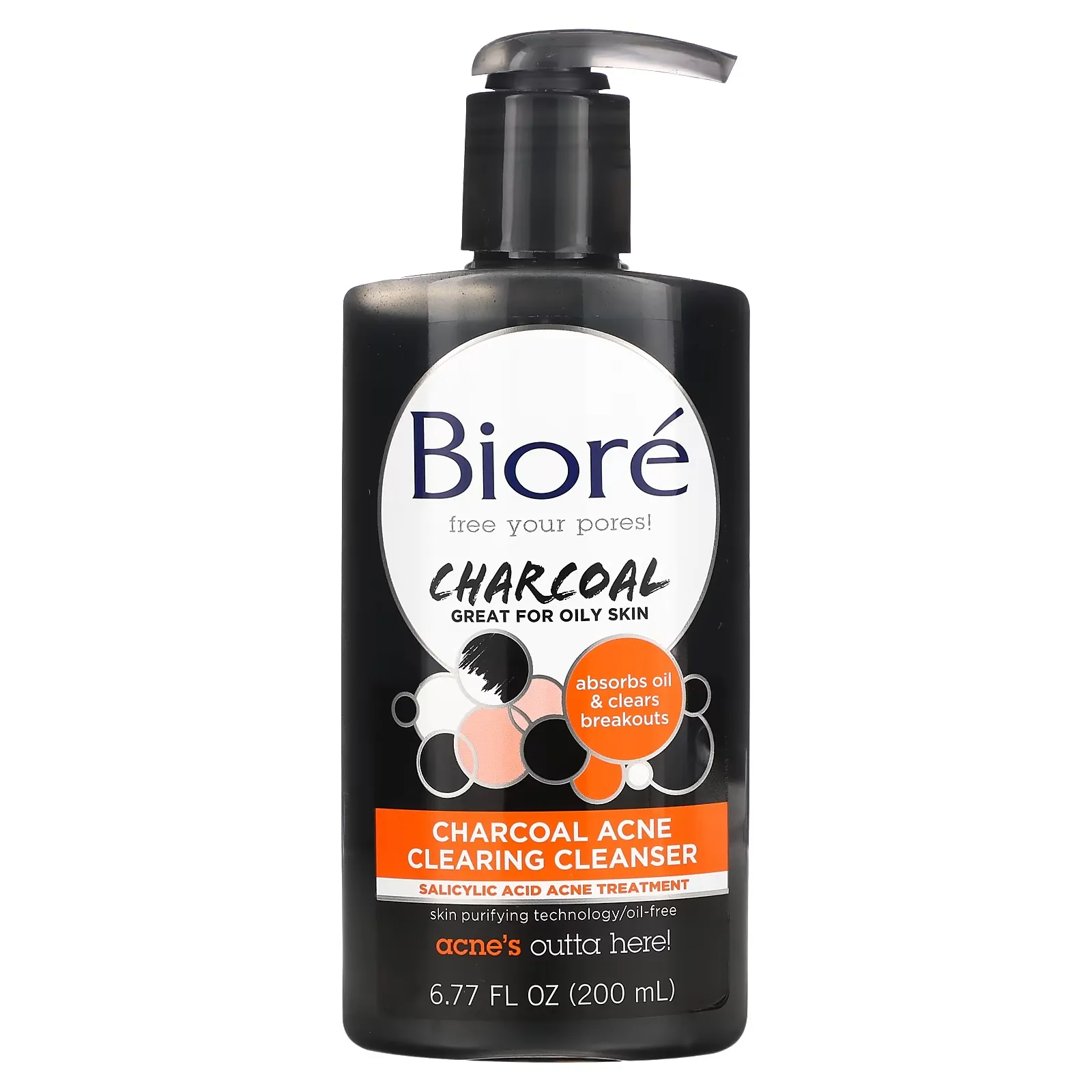 Charcoal Acne Clearing Cleanser, 6.77 fl oz (200 ml)