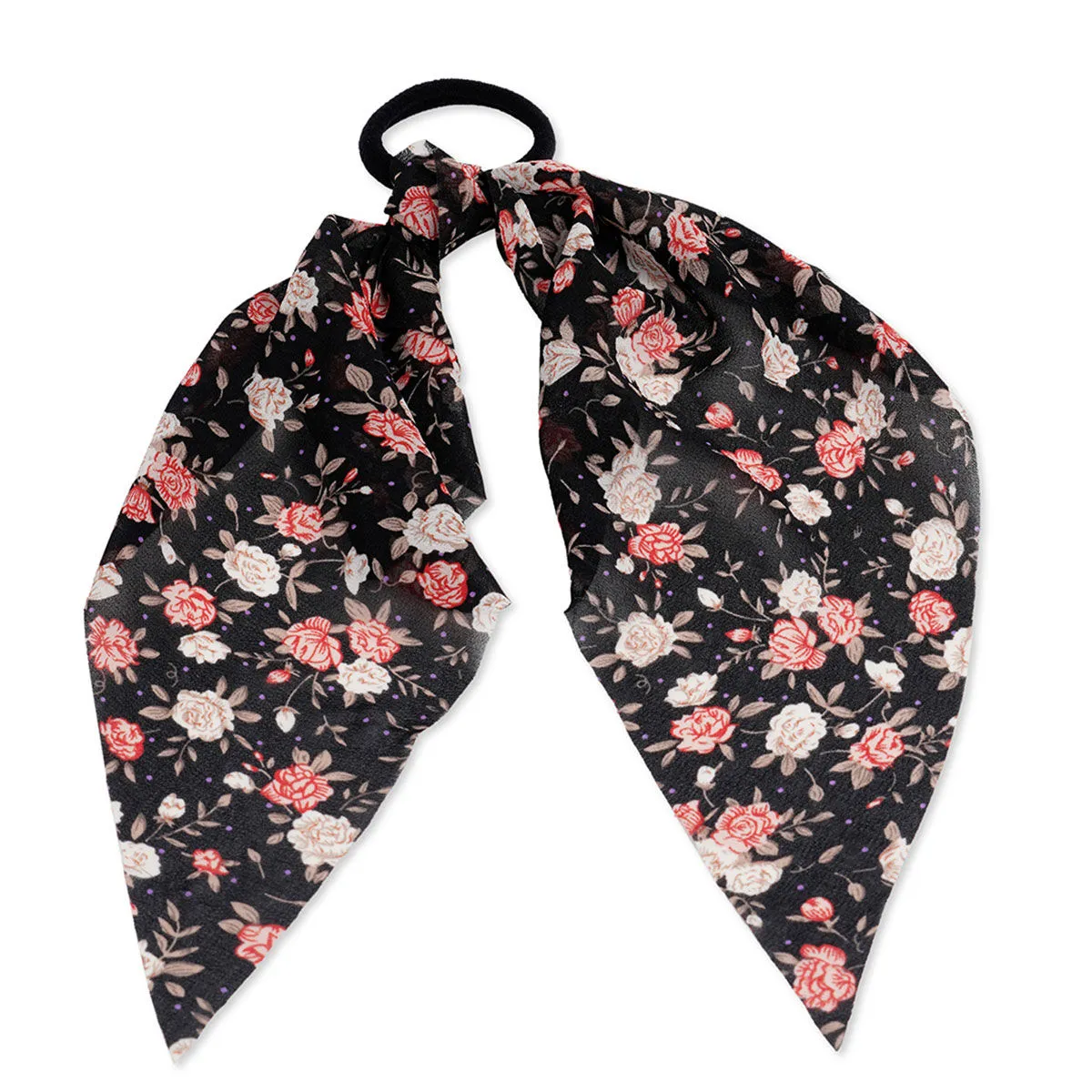 Toniq Spring Bloom Black Floral Scarf Rubberband(osxxih05)