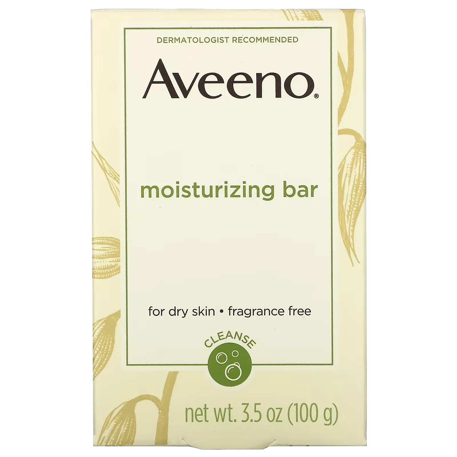 Moisturizing Bar With Nourishing Oat, Fragrance Free, 3.5 oz (100 g)