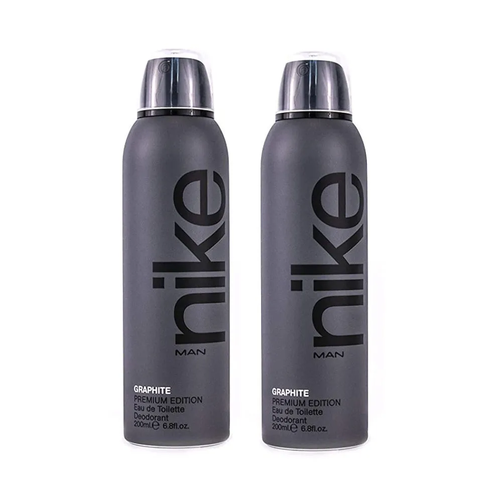 Nike Man Graphite Premium Edition Eau De Toilette Dedorant - Pack Of 2