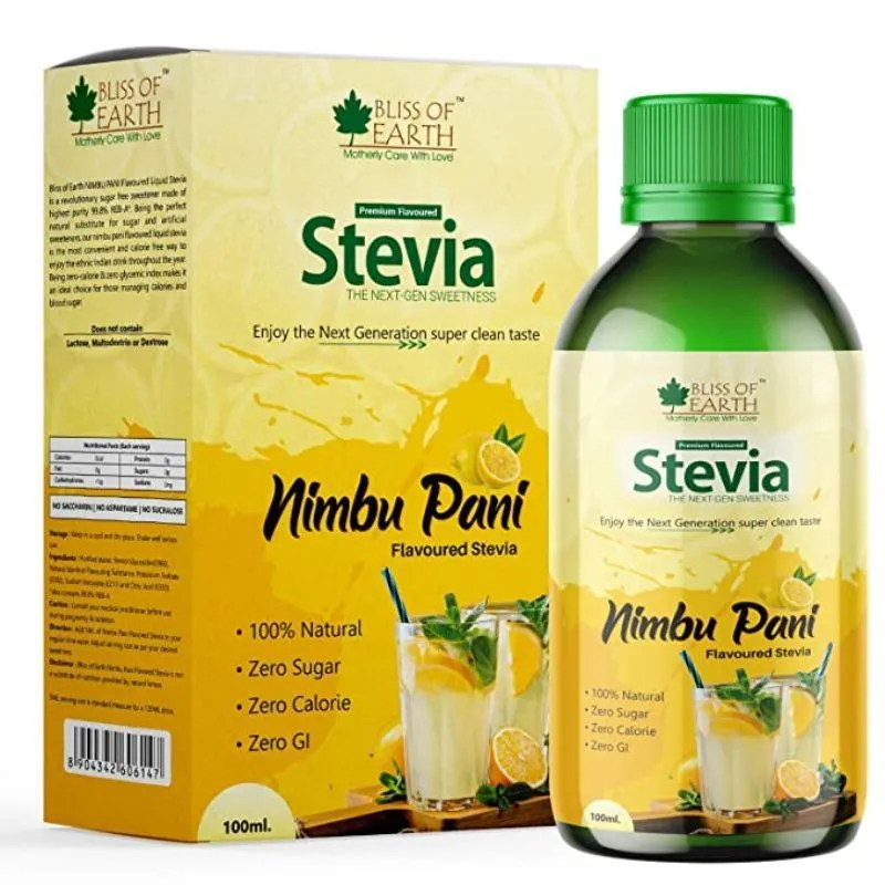 Bliss Of Earth Stevia Liquid - Nimbu Pani Flavour