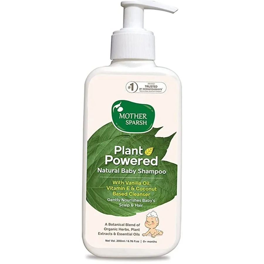 Mother Sparsh Plant Powered Natural Baby Shampoo, Tear Free Formula With Allergen Free Fragrance