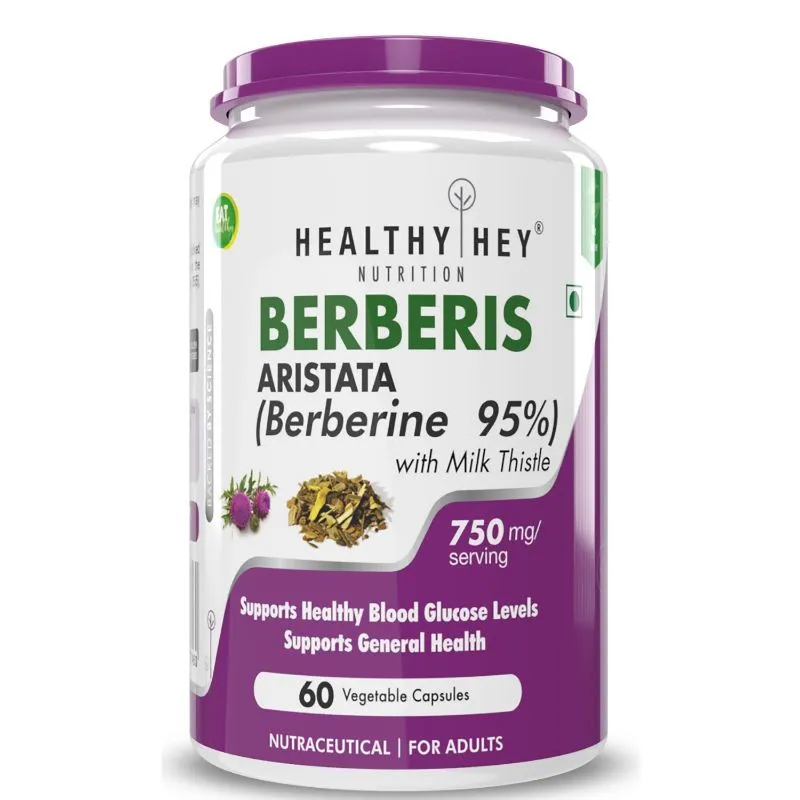 HealthyHey Nutrition Berberis Berberine With Milk Thistle - Veg Capsules