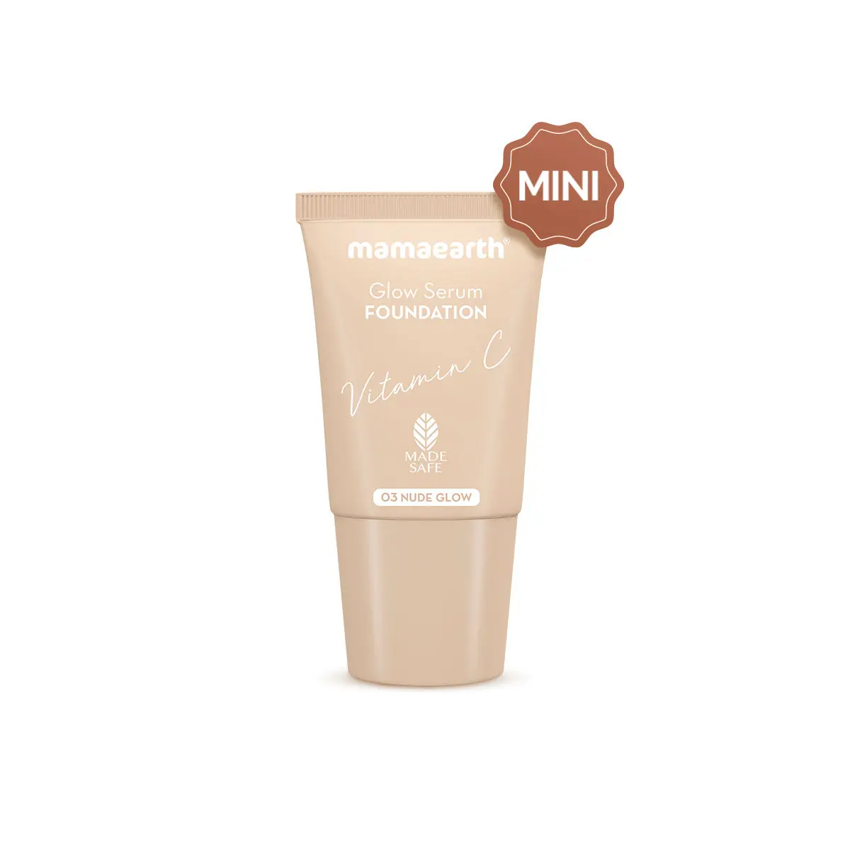 Mamaearth Glow Serum Foundation Mini Tube with Vitamin C & Turmeric - 18 ml - 03 Nude Glow