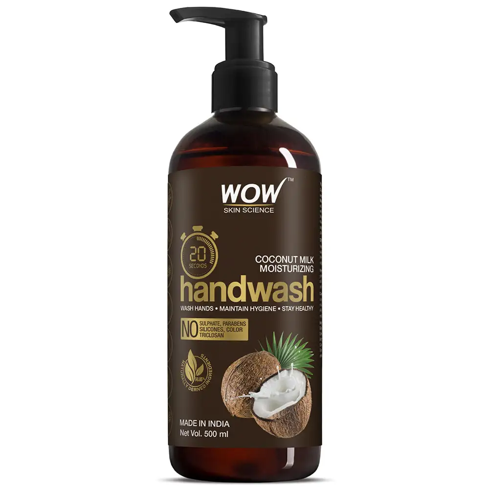 WOW Skin Science Coconut Milk Moisturizing Hand Wash,  Natural  500 ml  Pump